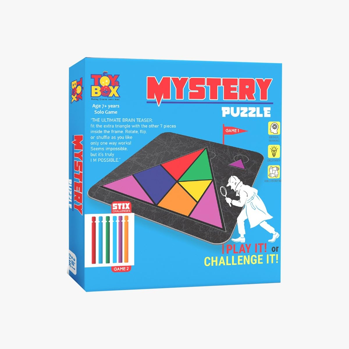 Buy Toysbox Mystery Puzzle, Brain Teaser Triangle Game, Colorful